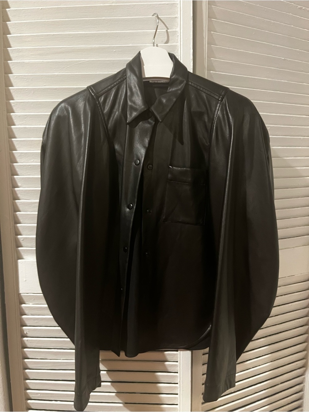 Melitta Baumeister Archival Faux Leather Jacket with Oversized Sleeves